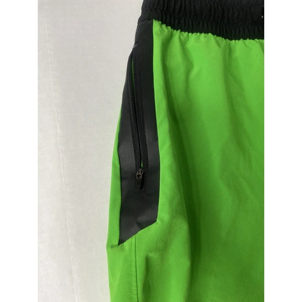 Sports Illustrated Boys Swim Trunks L 14/16 Green‎ Black Zip Pockets